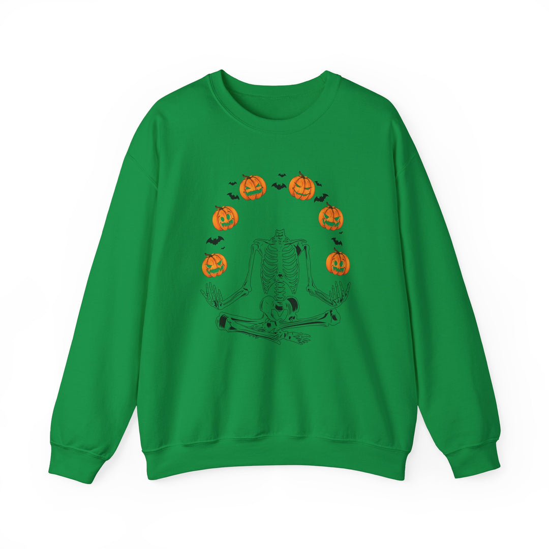 Pumpkin Skeleton Halloween Sweatshirt Crewneck, Halloween Party Pumpkin Skeleton Lover Sweatshirt Gift For Men Women