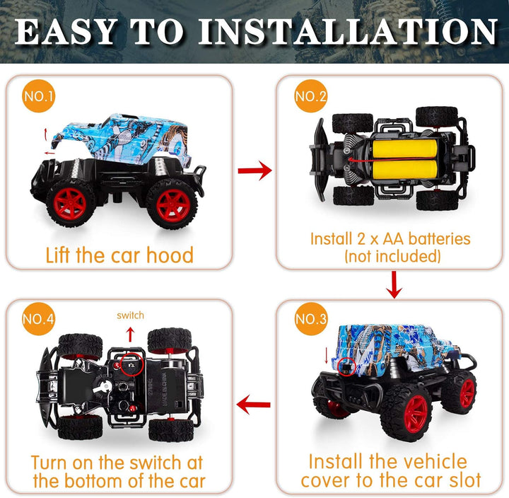 Remote Control Car for Kids 3-7, Monster Truck RC Toy for Boys, Birthday & Xmas Gift