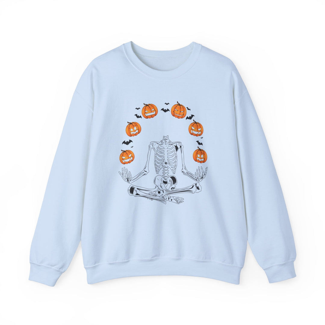 Pumpkin Skeleton Halloween Sweatshirt Crewneck, Halloween Party Pumpkin Skeleton Lover Sweatshirt Gift For Men Women