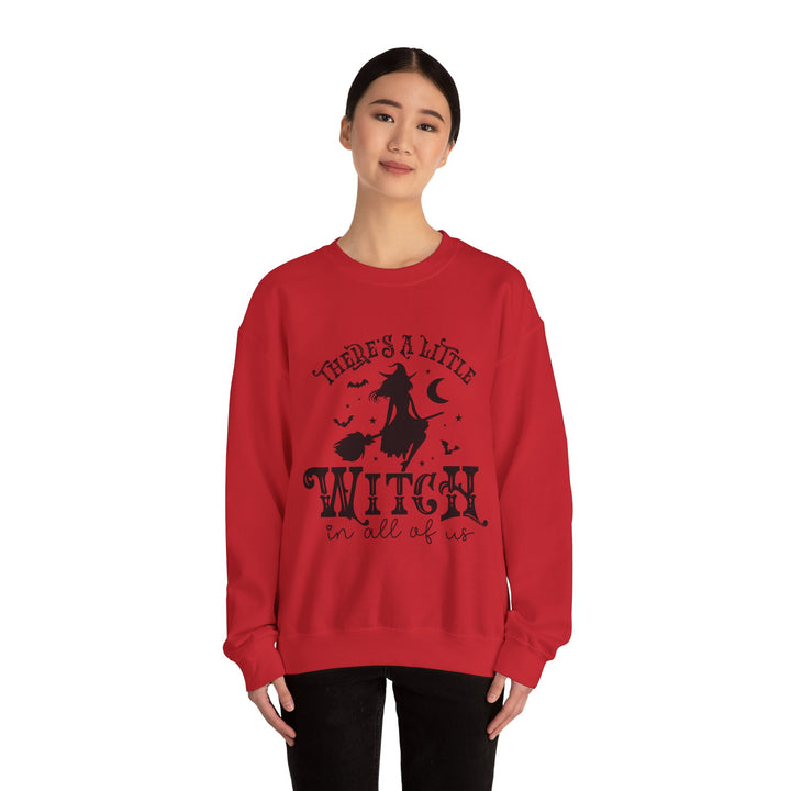 There's A Little Witch In All Of Us Halloween Sweatshirt Crewneck, Halloween Party Pumpkin Witch Lover Sweatshirt Gift For Girls Women