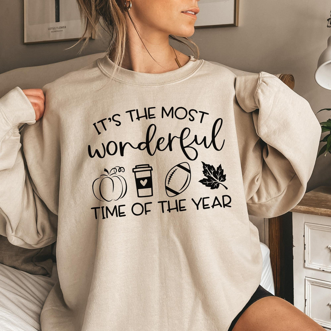 Most Wonderful Time Of The Year Fall Thanksgiving Sweatshirt, Happy Thanksgiving Day Turkey Fall Autumn Lover Sweatshirt Gift For Men Women