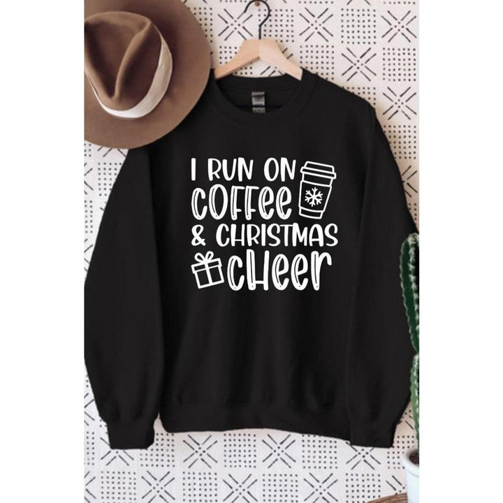 Coffee & Christmas Cheer Black Sweatshirt