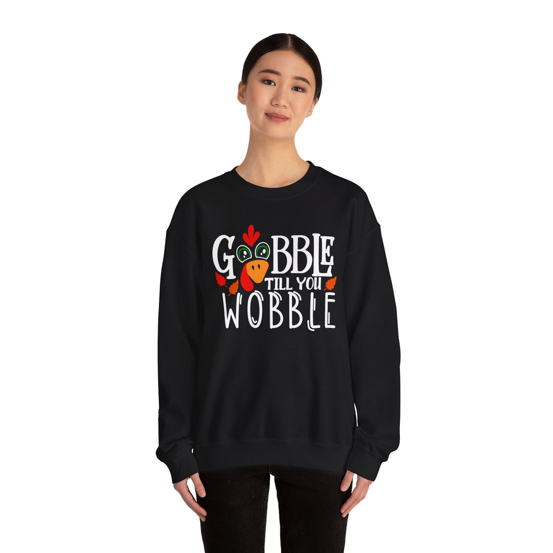 Gobble Till You Wobble Fall Thanksgiving Sweatshirt, Happy Thanksgiving Day Turkey Fall Autumn Lover Sweatshirt Gift For Men Women