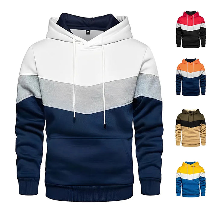 Men's Patchwork Hoodie - Fall/Winter Street Fashion