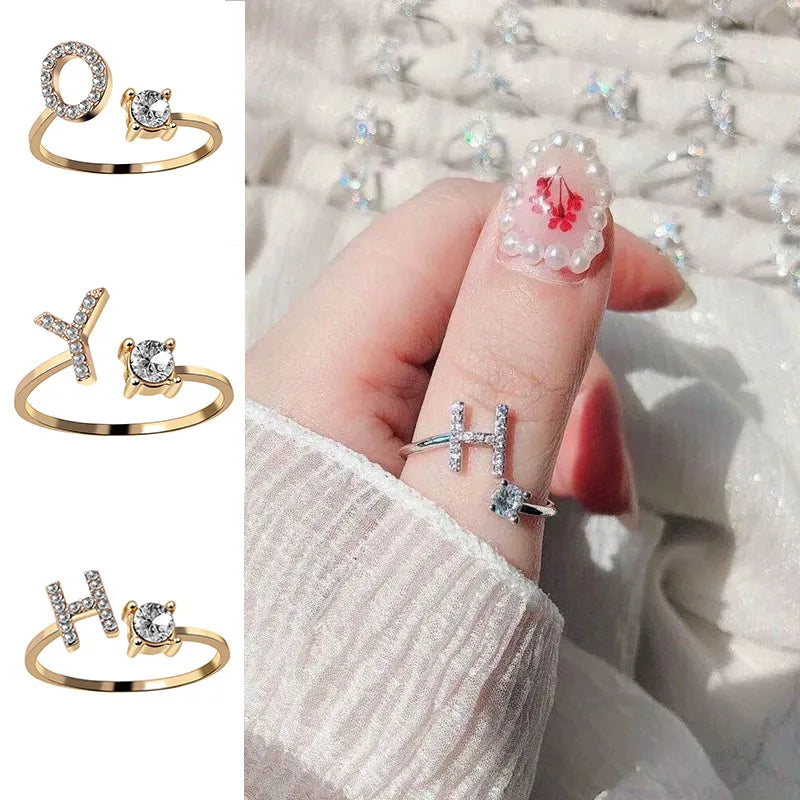 AlphaAura Initial Elegance Rings Set