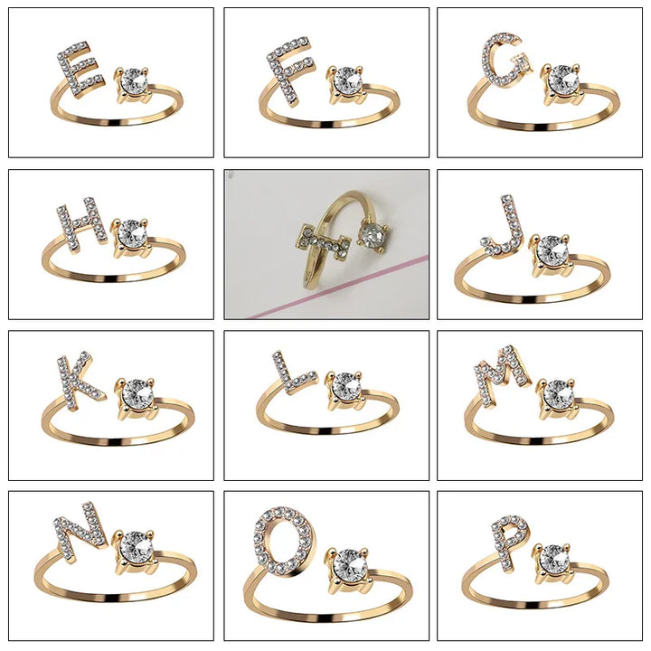 AlphaAura Initial Elegance Rings Set