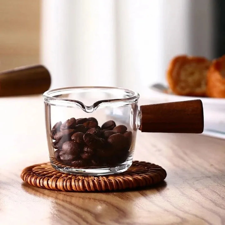 Glass Measuring Cup with Wood Handle