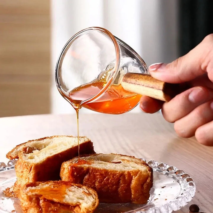 Glass Measuring Cup with Wood Handle