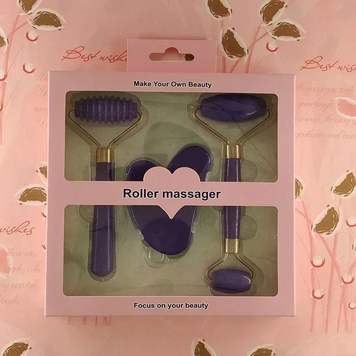 3Pcs Resin Facial Massager Massage Roller