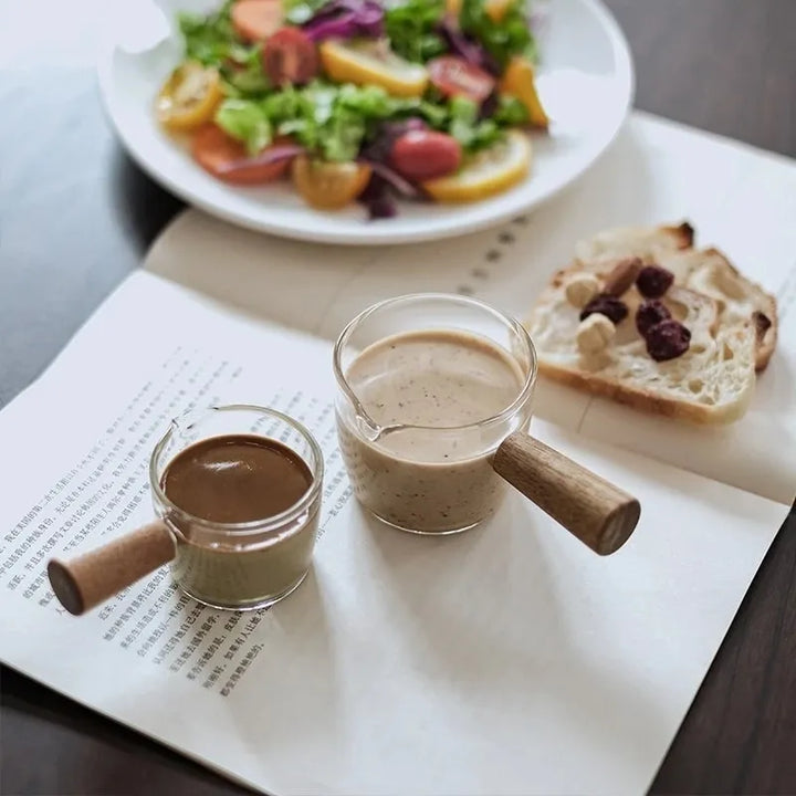 Glass Measuring Cup with Wood Handle