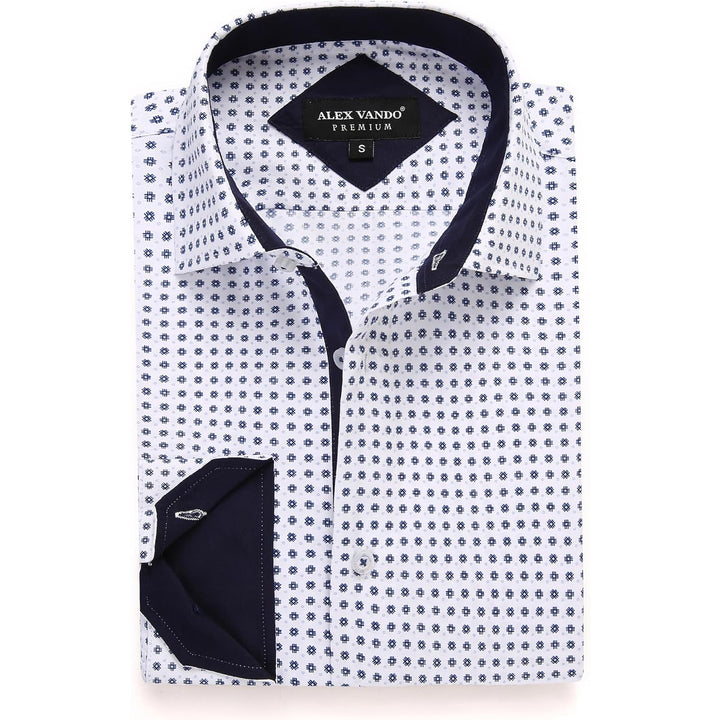 Large size Alex Vando Mens Printed Dress Shirts