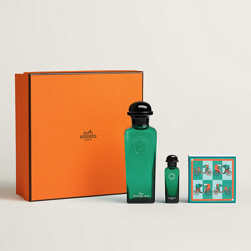 Hermès Eau d'Orange Verte Gift Set Unisex Fresh Citrus Fragrance 3 Piece 3.3 Oz + 7.5 ML + 1.7 Oz
