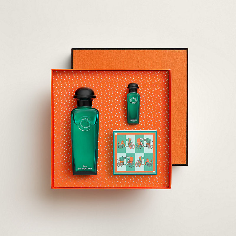 Hermès Eau d'Orange Verte Gift Set Unisex Fresh Citrus Fragrance 3 Piece 3.3 Oz + 7.5 ML + 1.7 Oz