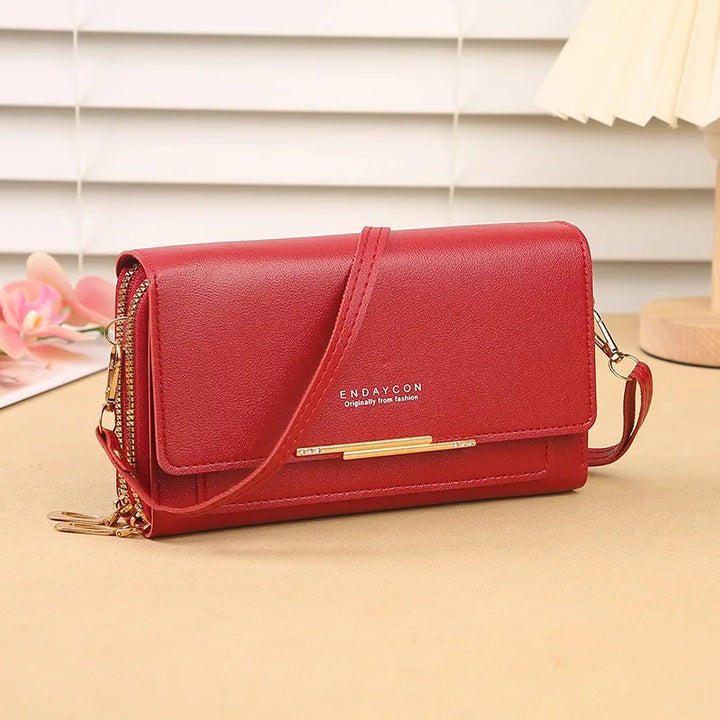 2024 New Women’s Korean Multifunctional Shoulder Bag – Mid-Length Clutch & Coin Purse