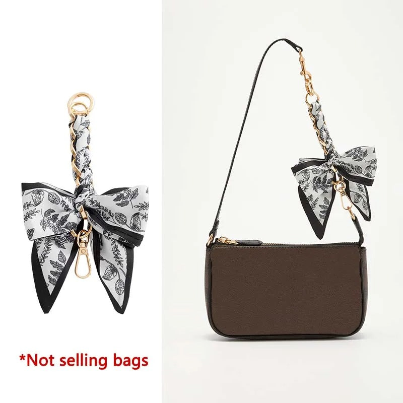 Fashionable Bow Scarf Chain Extension for Women’s Bags – Durable & Fade-Resistant Weaving