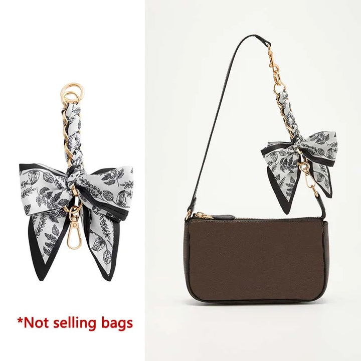 Fashionable Bow Scarf Chain Extension for Women’s Bags – Durable & Fade-Resistant Weaving