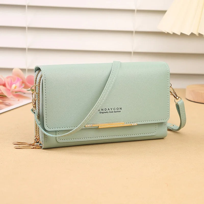 2024 New Women’s Korean Multifunctional Shoulder Bag – Mid-Length Clutch & Coin Purse