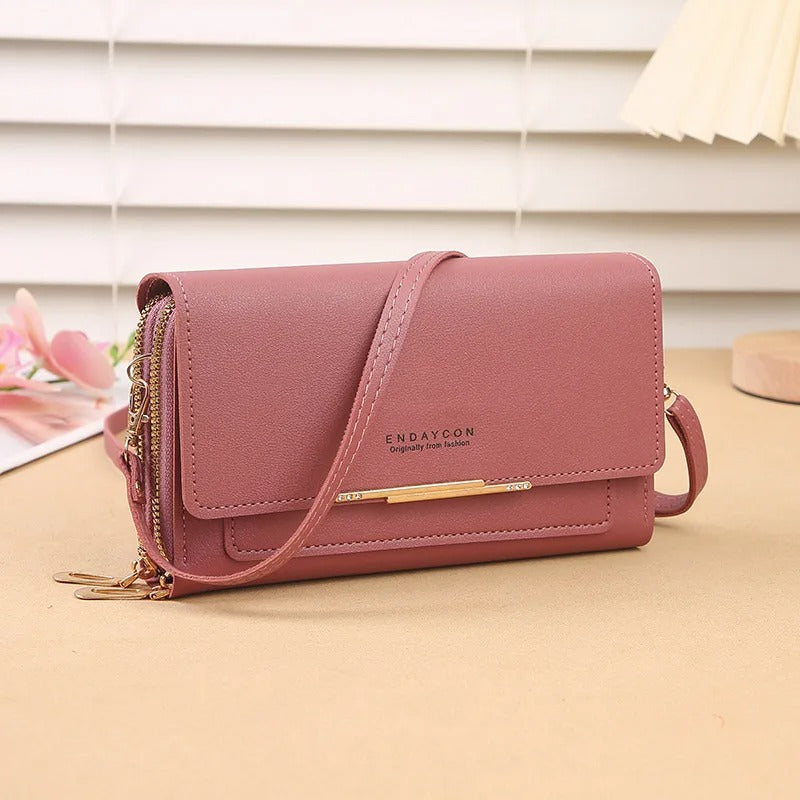 2024 New Women’s Korean Multifunctional Shoulder Bag – Mid-Length Clutch & Coin Purse