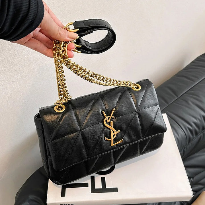 New Style Small Chanel-Style Diamond Chain Shoulder Bag – Trendy, Spacious & Luxurious Embroidery