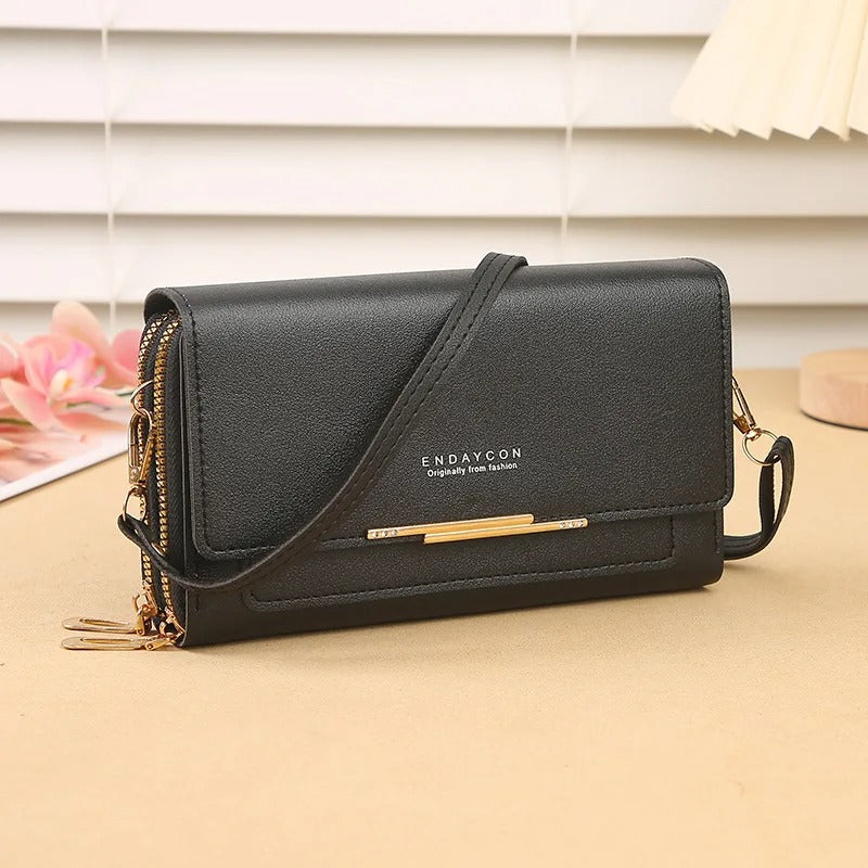 2024 New Women’s Korean Multifunctional Shoulder Bag – Mid-Length Clutch & Coin Purse