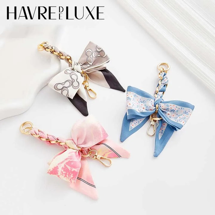 Fashionable Bow Scarf Chain Extension for Women’s Bags – Durable & Fade-Resistant Weaving