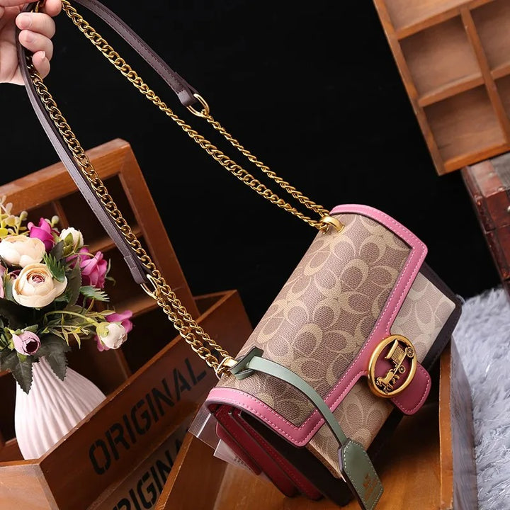 2025 New Light Luxury Women’s Color Contrast Shoulder Bag – High-End Designer Crossbody Small Square Purse