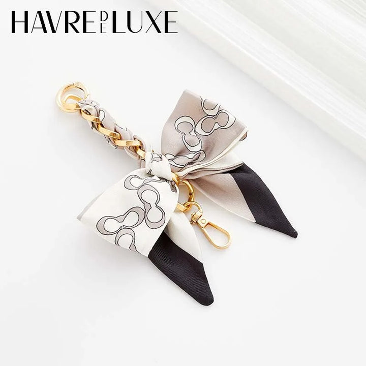 Fashionable Bow Scarf Chain Extension for Women’s Bags – Durable & Fade-Resistant Weaving