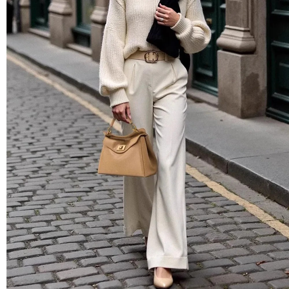 “JW PEI Lucia Lock Bag – Genuine Leather High-End Shoulder & Crossbody Handbag, Versatile Niche Fashion”