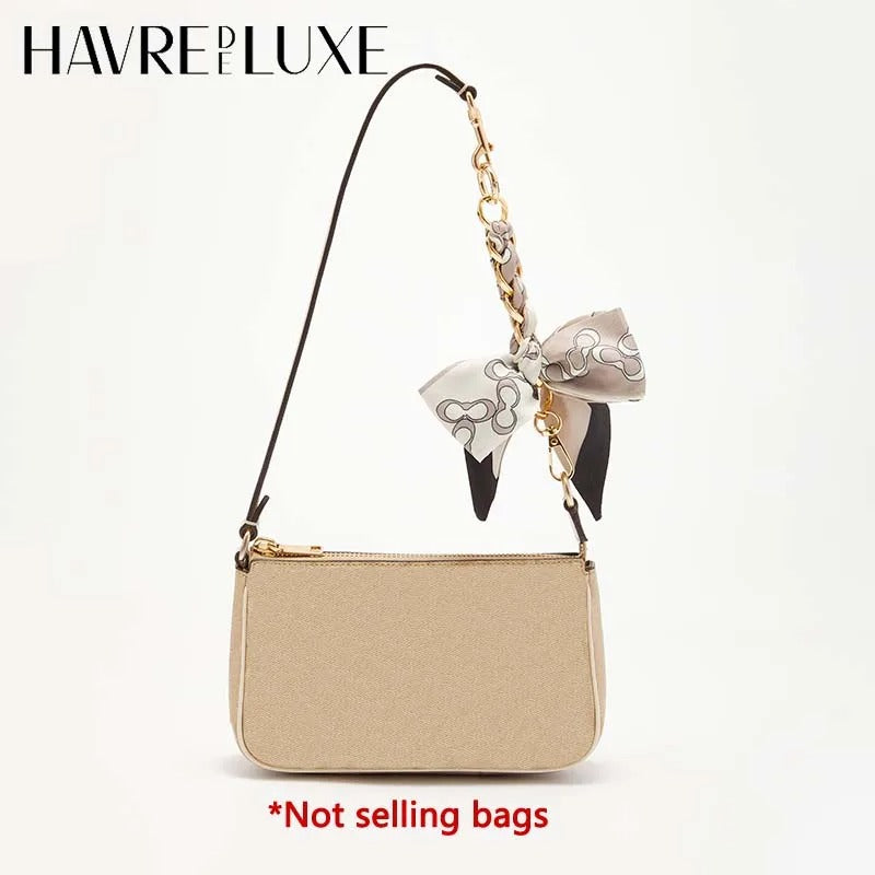 Fashionable Bow Scarf Chain Extension for Women’s Bags – Durable & Fade-Resistant Weaving