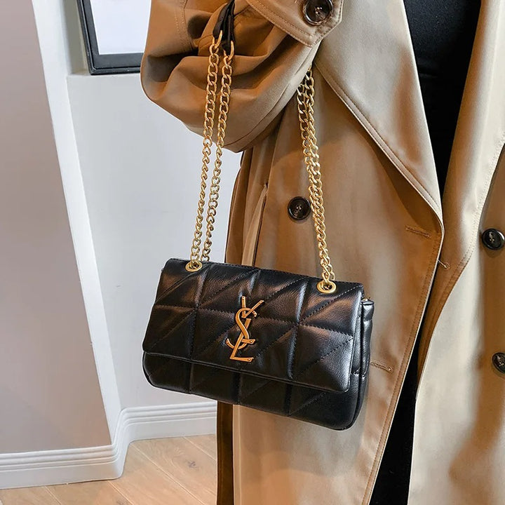 New Style Small Chanel-Style Diamond Chain Shoulder Bag – Trendy, Spacious & Luxurious Embroidery