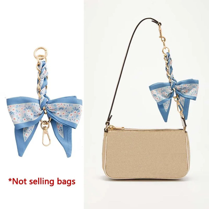 Fashionable Bow Scarf Chain Extension for Women’s Bags – Durable & Fade-Resistant Weaving