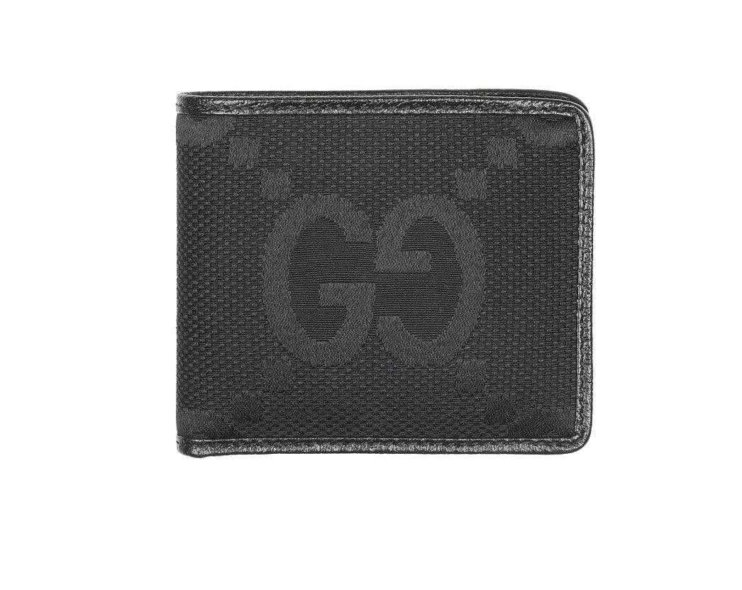 NEW GUCCI BLACK CANVAS LEATHER JUMBO GG BI-FOLD WALLET W/BOX