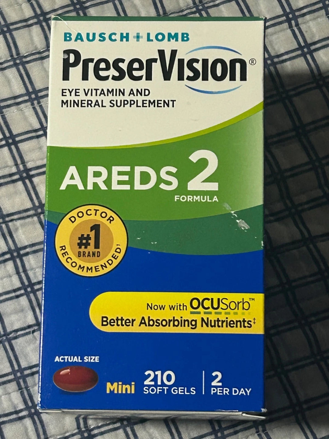 Bausch + Lomb PreserVision AREDS 2 Eye Vitamins 210 Soft Gels New Sealed