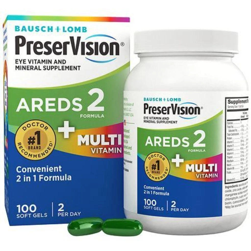 Bausch + Lomb PreserVision AREDS 2 + Multivitamin - 100 Softgels