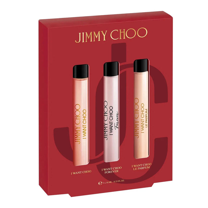 Jimmy Choo I Want Choo Mini Gift Set For Women Luxury Perfume Collection 3 Piece 0.33 Oz x 3